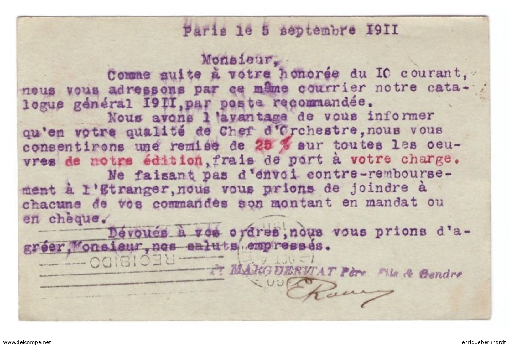 RÉPUBLIQUE FRANÇAISE // CARTE POSTALE // 1911 - Other & Unclassified