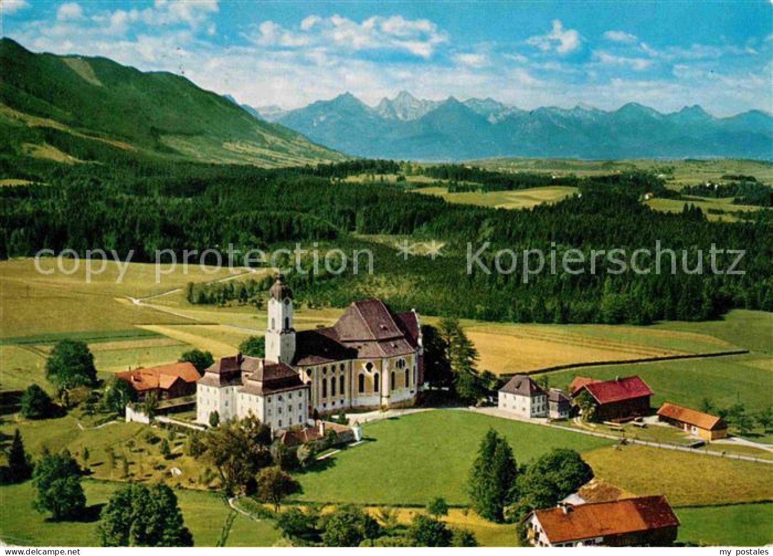 72828793 Steingaden Oberbayern Wieskirche Fliegeraufnahme Steingaden - Sonstige & Ohne Zuordnung