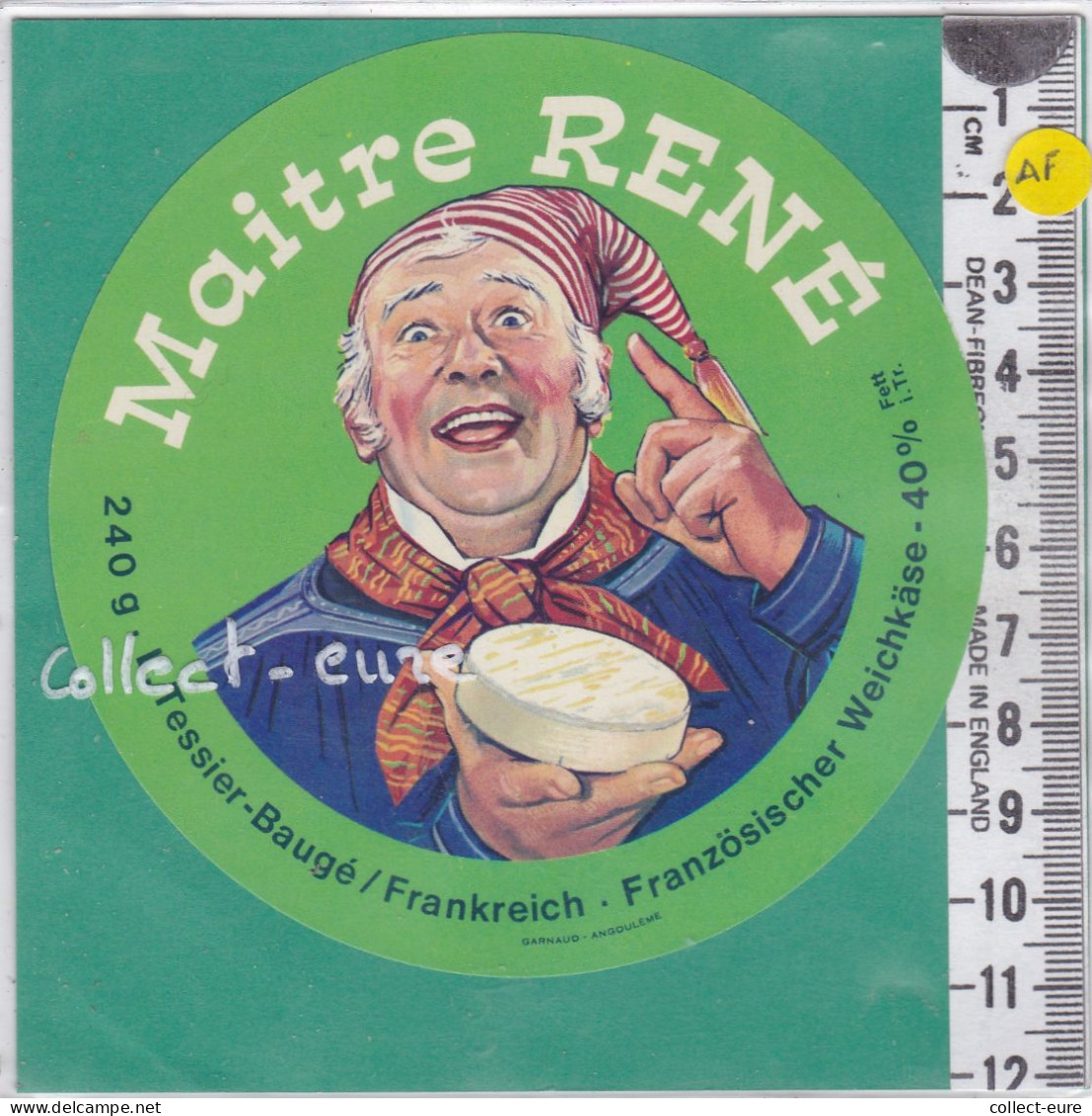 C1305  FROMAGE MAITRE RENE TESSIER BAUGE 40 % BONNET DE NUIT ? - Fromage