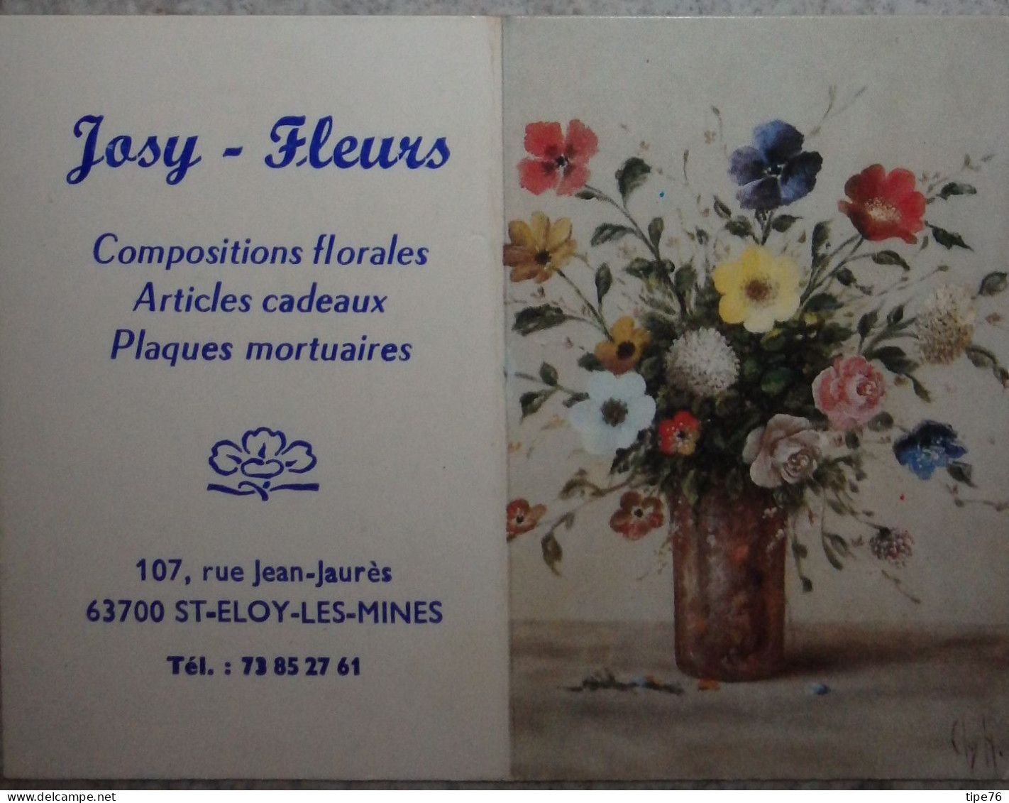 Petit Calendrier De Poche 1986 Fleurs Bouquet Fleuriste Saint St Eloy Les Mines Puy De Dôme - Tamaño Pequeño : 1981-90