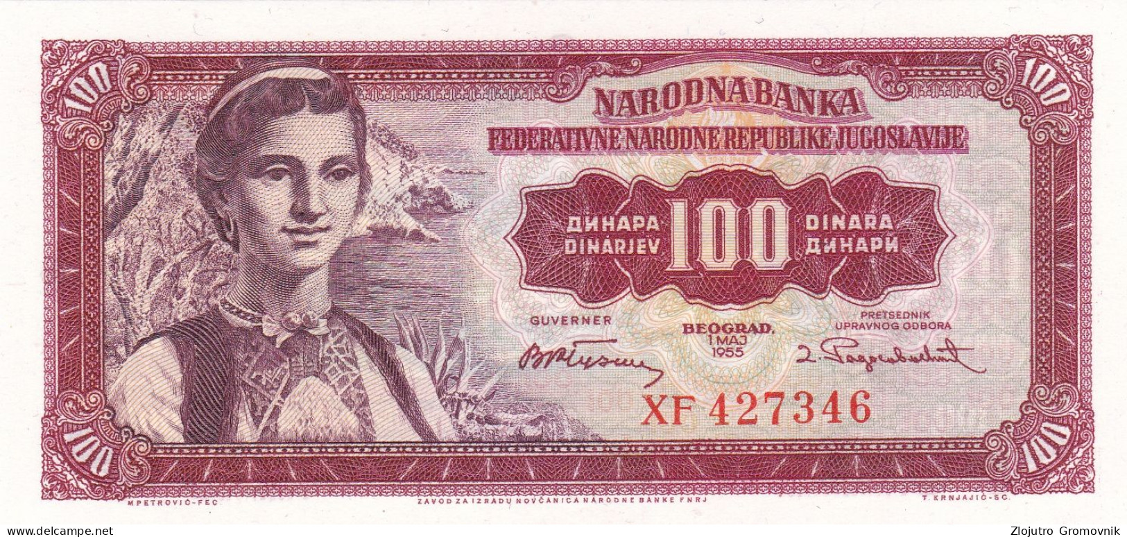 100 Dinara 1955 UNC !!! YUGOSLAVIA - Joegoslavië