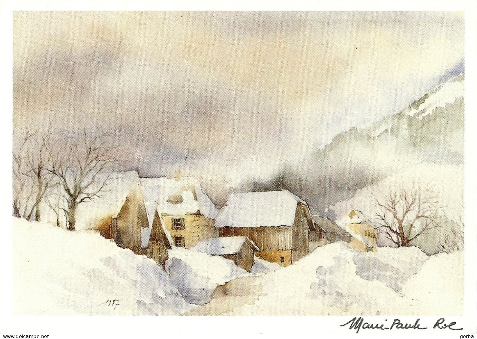 *CPM - Village Sous La Neige - Aquarelle De Marie-Paule ROC - Peintures & Tableaux