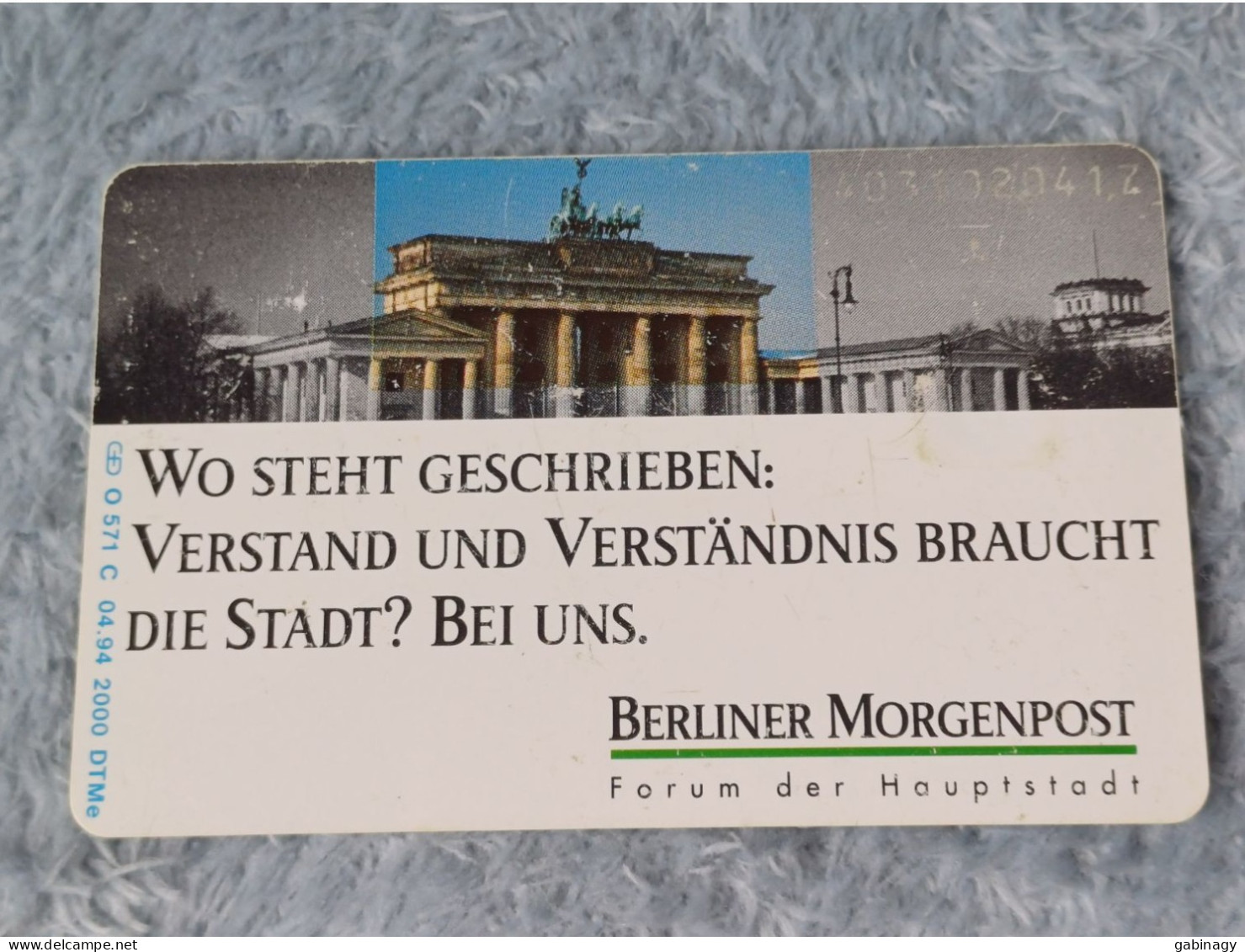 GERMANY-1173 - O 0571C - Berliner Morgenpost 3 - Brandenburger Tor - STATUE - 2.000ex. - O-Series : Customers Sets