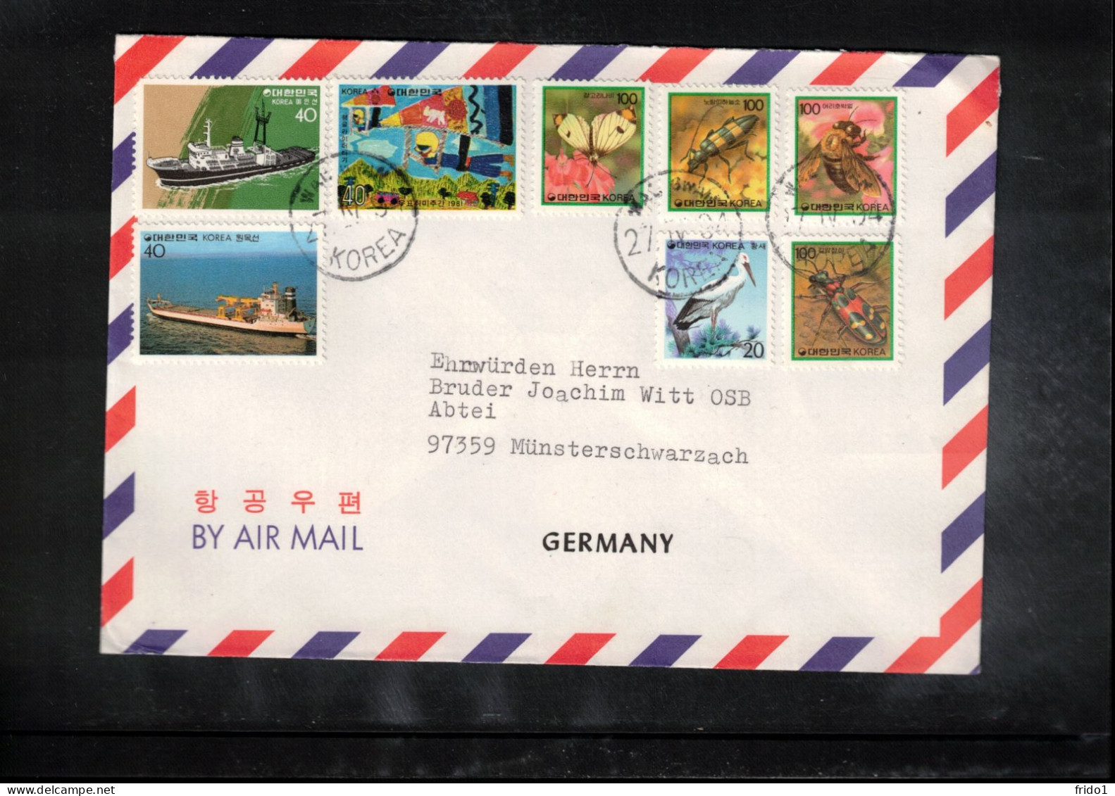 South Korea 1994 Ships+Animals Interesting Airmail Letter - Korea, South