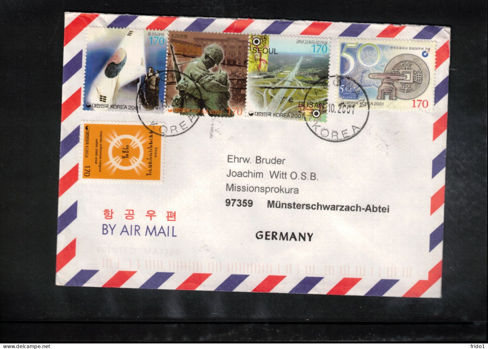 South Korea 2001 Interesting Airmail Letter - Korea (Süd-)