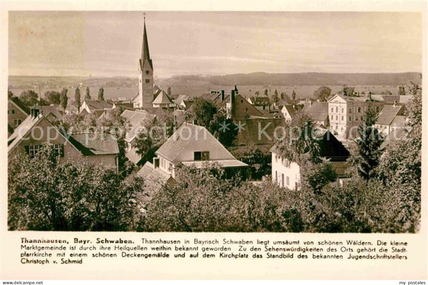 72827423 Thannhausen Schwaben Mit Kirche Thannhausen Schwaben - Other & Unclassified