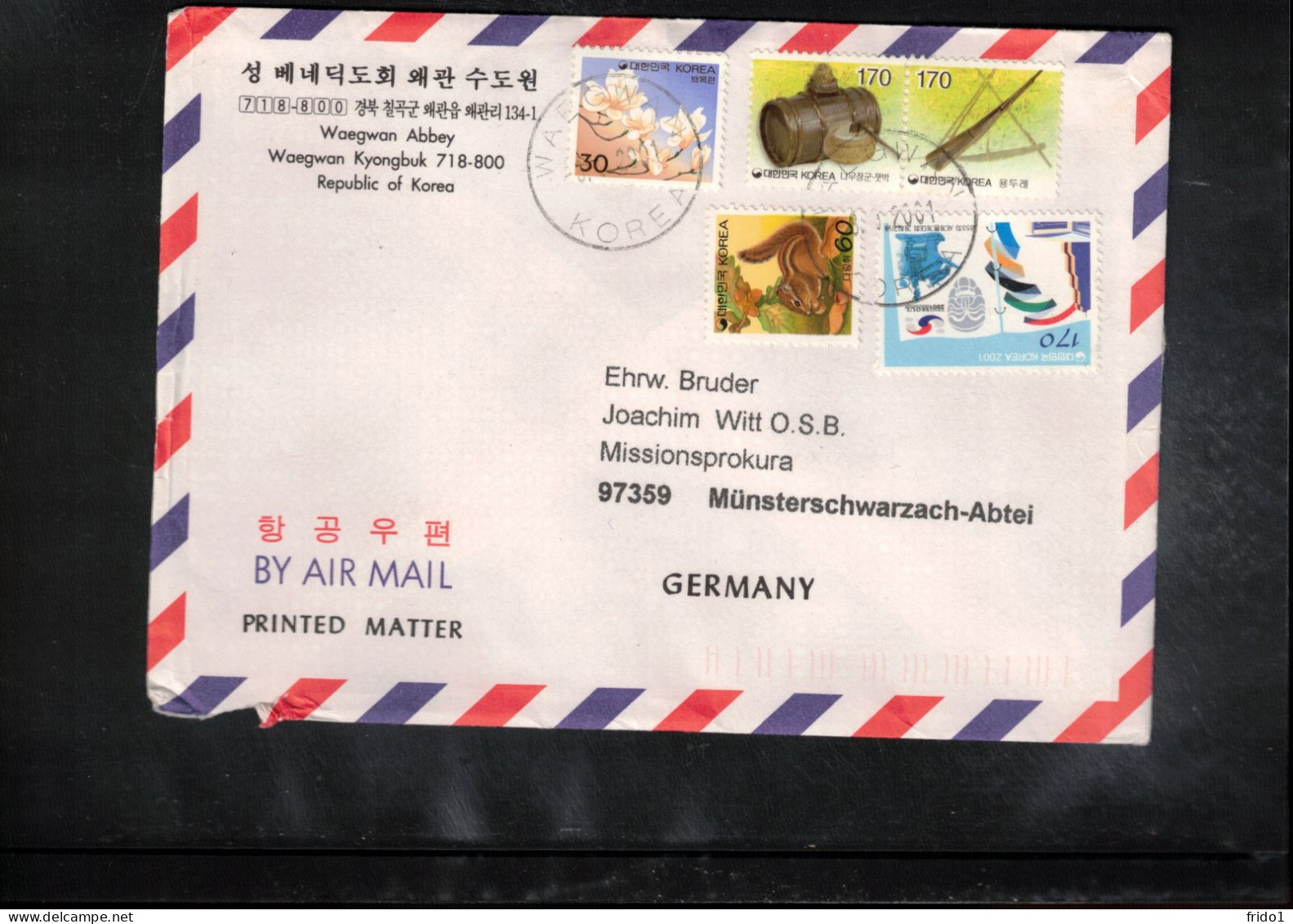South Korea 2001 Interesting Airmail Letter - Corea Del Sur