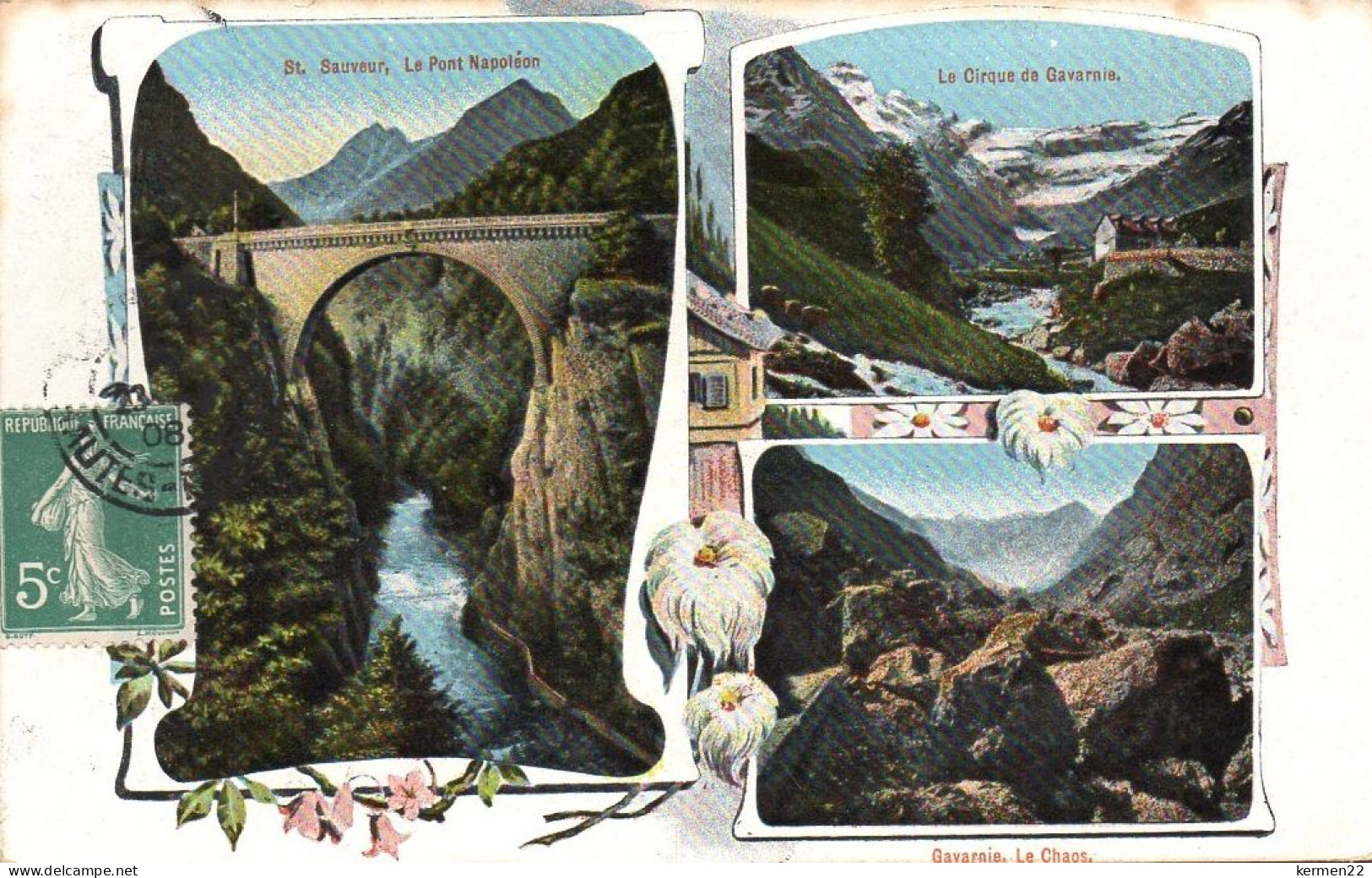 CPA 65 MULTI VUES St Sauveur Le Pont Napoléon - Le Cirque De Gavarnie - Gavarnie Le Chaos - Andere & Zonder Classificatie