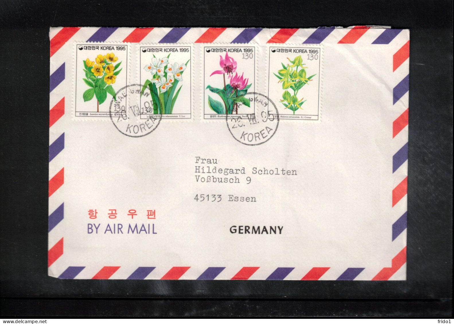 South Korea 1995 Flowers Interesting Airmail Letter - Korea (Süd-)