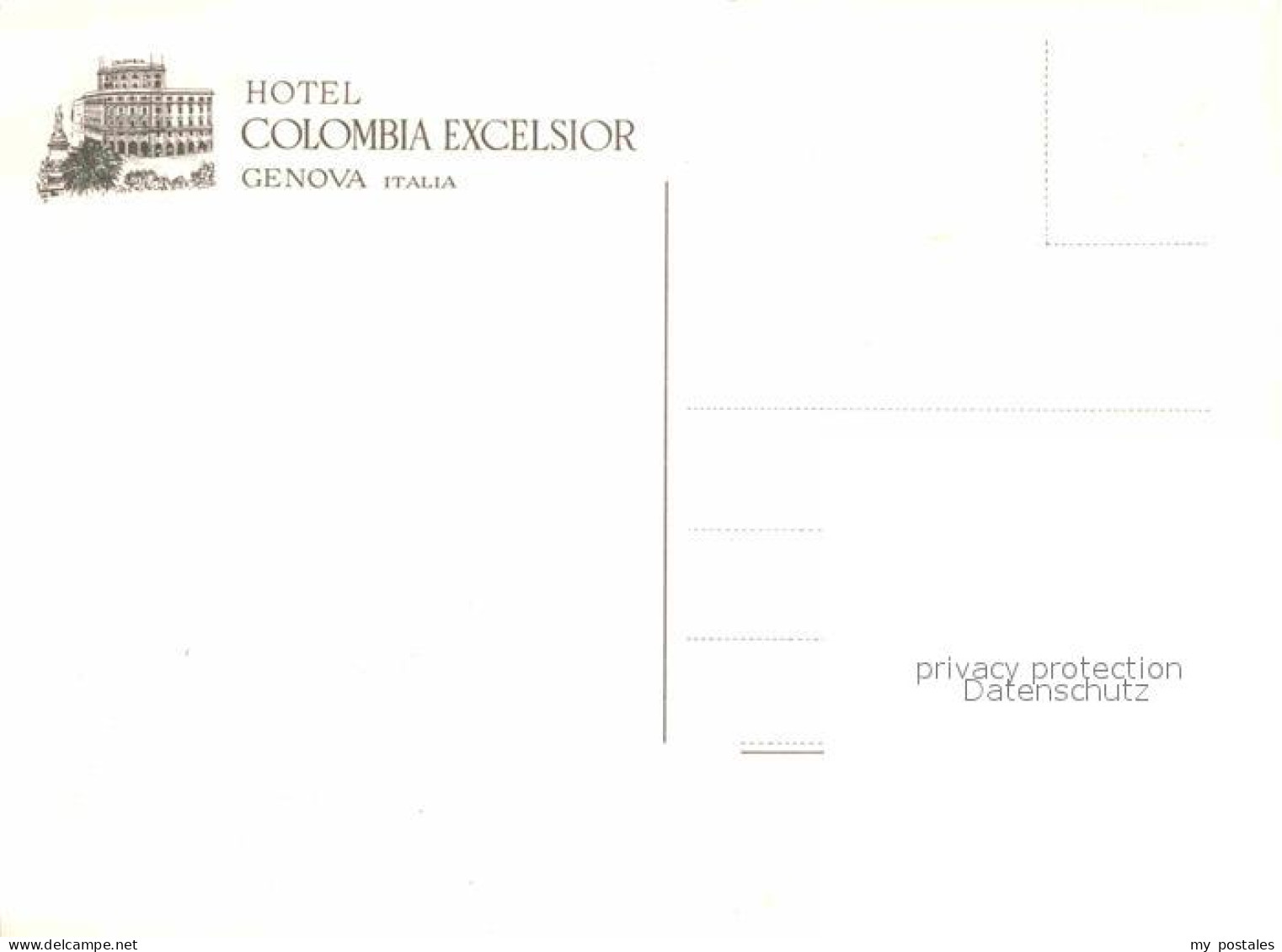 72827176 Genova Genua Liguria Hotel Colombia Excelsior Treppenaufgang Kronleucht - Sonstige & Ohne Zuordnung