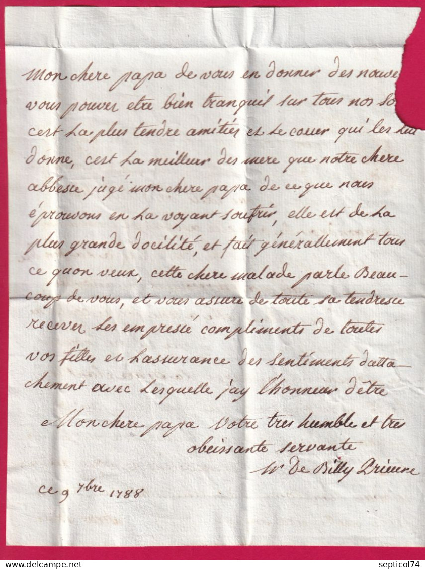 MARQUE AUXERRE YONNE EN BLEU 1788 POUR VERSAILLES LENAIN N°8 INDICE 10 POUR VERSAILLES SEINE ET OISE LETTRE - 1701-1800: Voorlopers XVIII