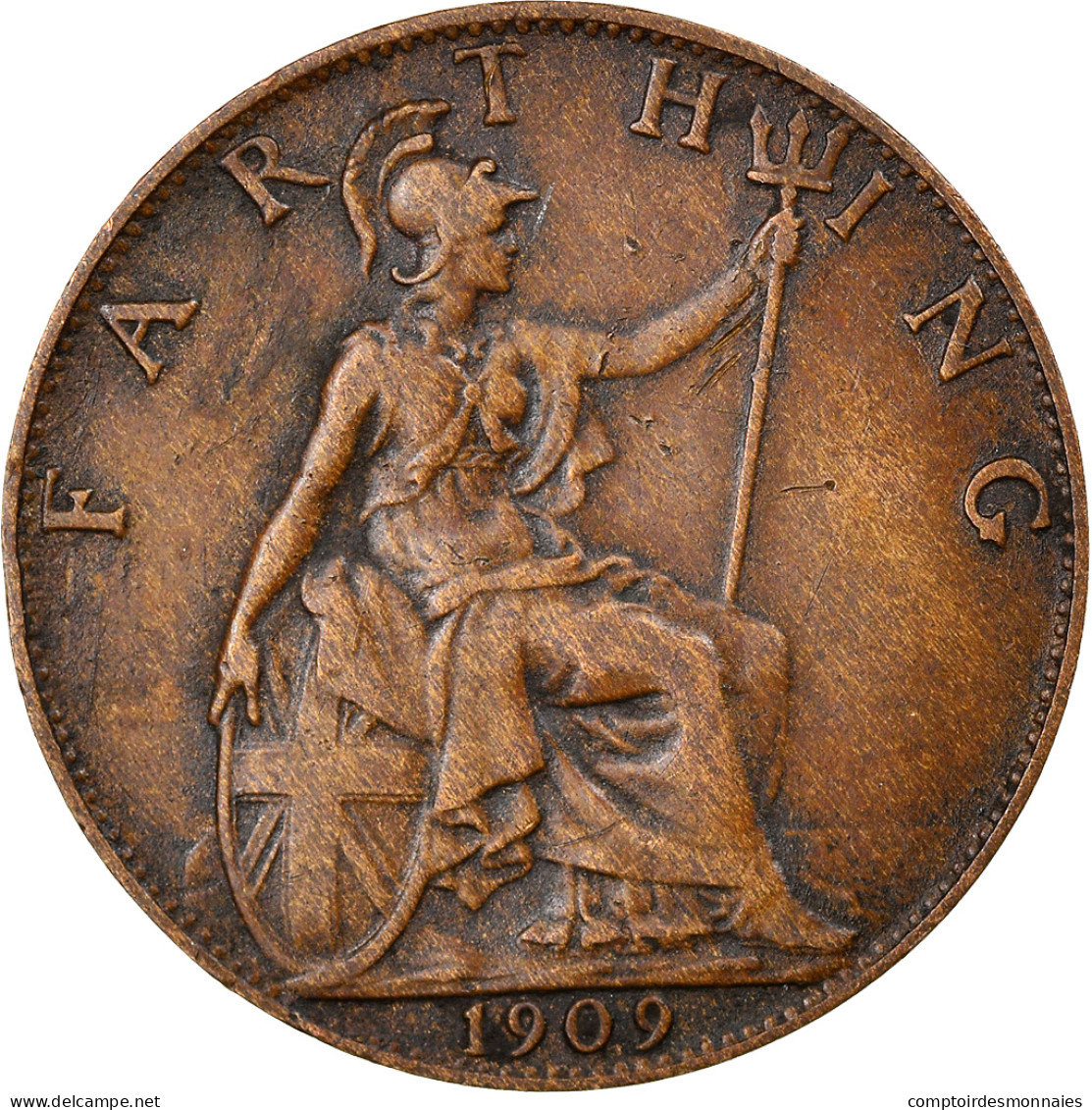 Monnaie, Grande-Bretagne, Edward VII, Farthing, 1909, TTB, Bronze, KM:792 - B. 1 Farthing