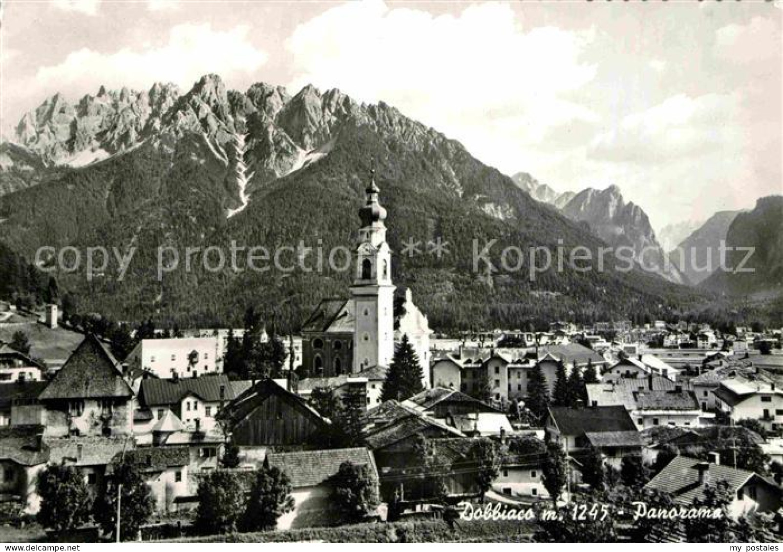 72827095 Dobbiaco Pustertal Suedtirol Stadtbild Mit Kirche Panorama Dolomiten Do - Altri & Non Classificati