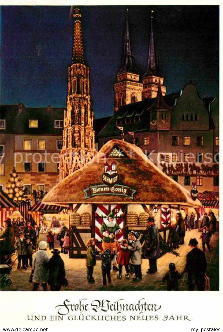 72827024 Nuernberg Christkindlesmarkt St Sebalduskirche Schoene Brunnen Lebkuche - Nürnberg