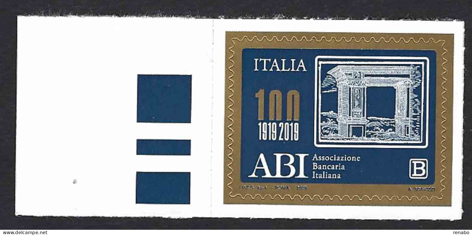 Italia 2019; ABI – Associazione Bancaria Italiana. Francobollo Di Bordo. - 2011-20: Mint/hinged