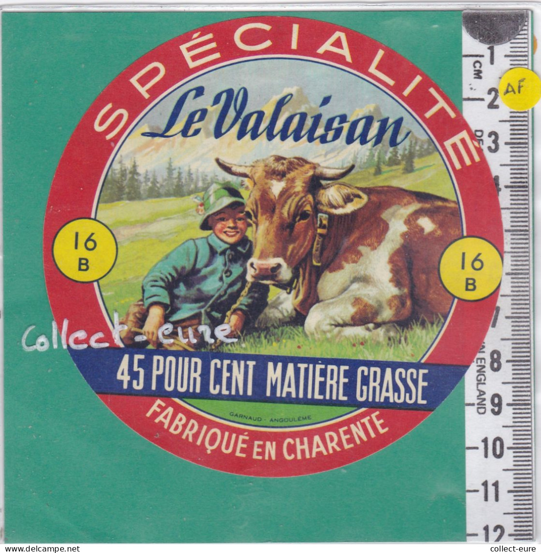 C1308  FROMAGE LE VALLAISON REPARSAC CHARENTE 45 % - Quesos