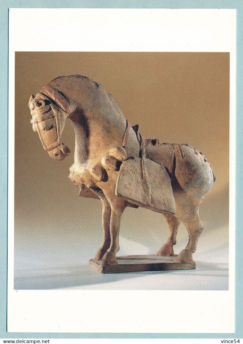 CHINE - Epoque Wei C. 525 - Cheval Sellé - Statuette Funéraire (mingqi) Terre Cuite A- Musée Guimet - Sculpturen