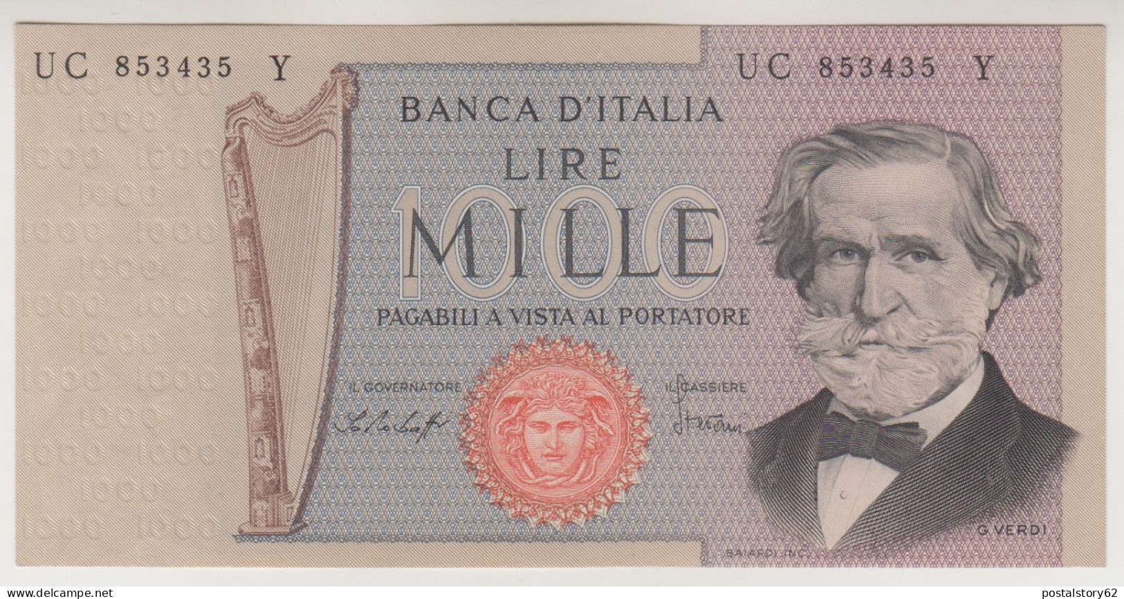 Rep. Italiana, - Banconota Lire 1000 Giuseppe Verdi - Dec. 10/01/1977 QFDS Fresca E Non Trattata - 1000 Lire