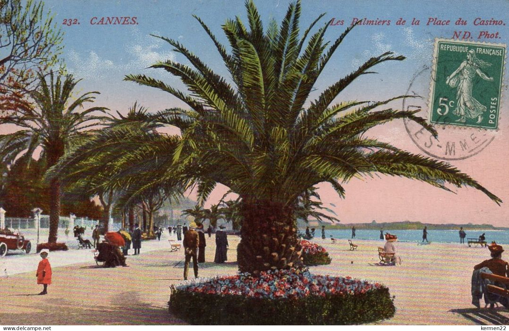 CPA 06 CANNES Les Palmiers De La Place Du Casino - Cannes