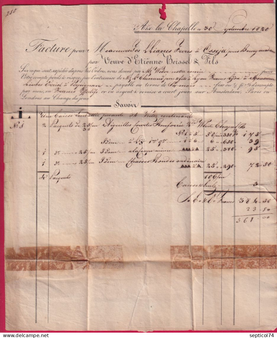 DEBOURSE DEB 66 PERPIGNAN PYRENEES ORIENTALES INDICE 17 DEPART AACHEN AIX LA CHAPELLE ALLEMAGNE ENTREE PAR GIVET LETTRE - 1801-1848: Précurseurs XIX