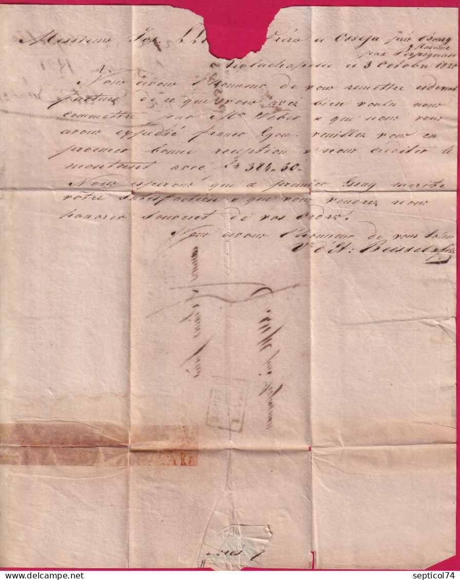 DEBOURSE DEB 66 PERPIGNAN PYRENEES ORIENTALES INDICE 17 DEPART AACHEN AIX LA CHAPELLE ALLEMAGNE ENTREE PAR GIVET LETTRE - 1801-1848: Précurseurs XIX