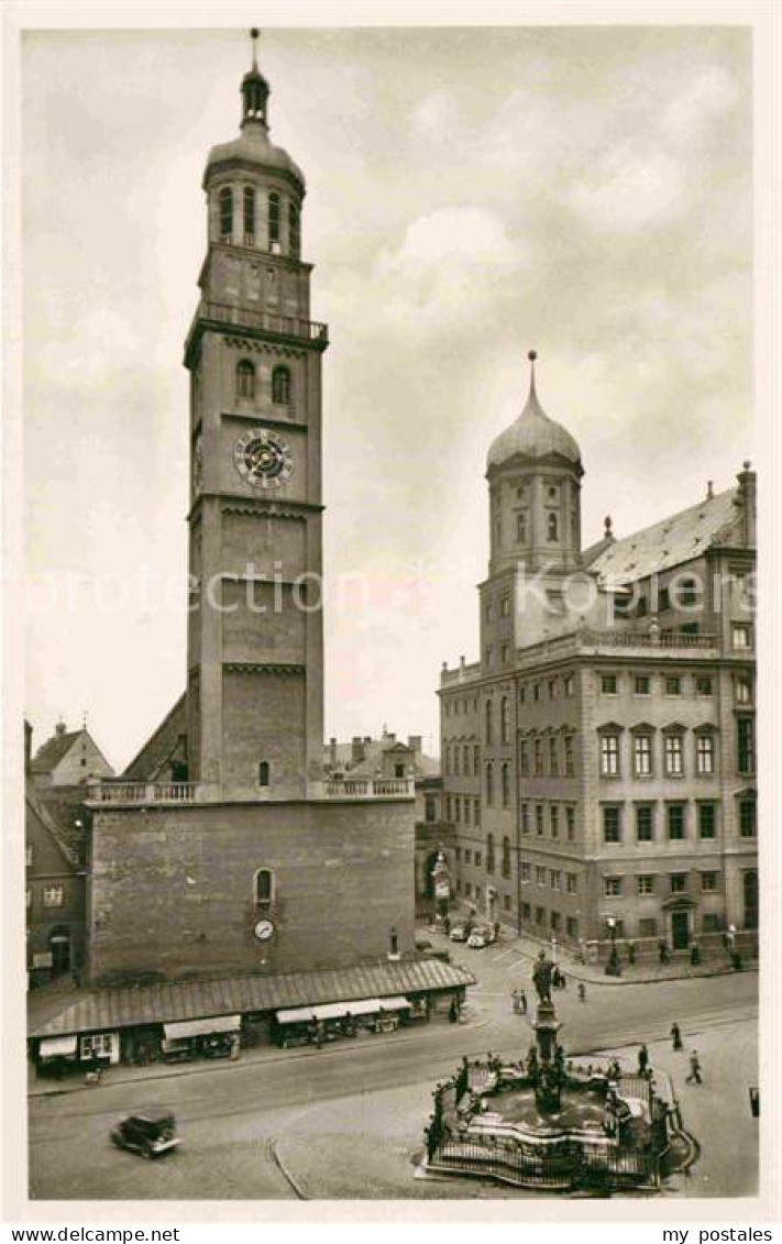 72826537 Augsburg Ludwigsplatz Rathaus Perlachturm Augustusbrunnen  Augsburg - Augsburg