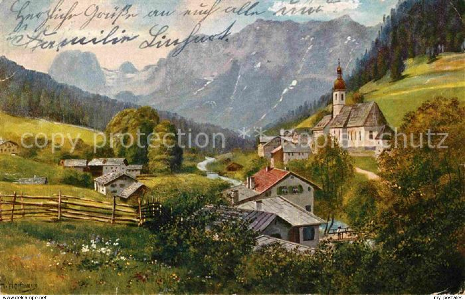 72826535 Ramsau Berchtesgaden Reiteralpgebirge Kuenstlerkarte H. Hoffmann  Ramsa - Berchtesgaden