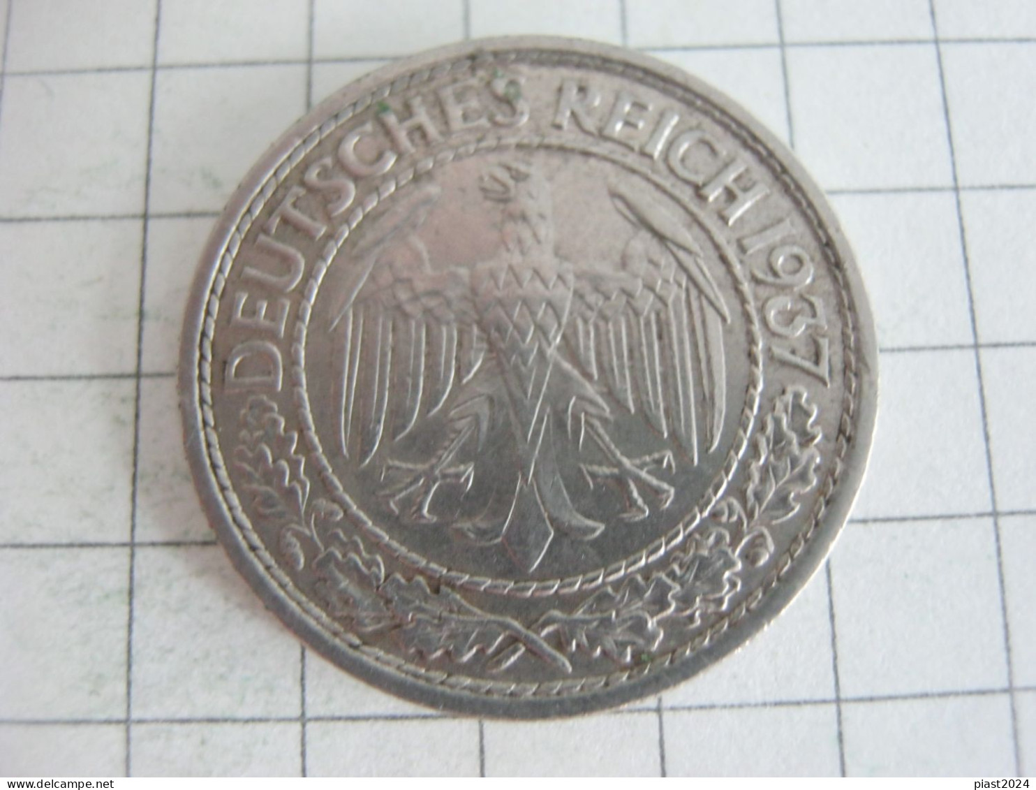 Germany 50 Reichspfennig 1937 A - 50 Rentenpfennig & 50 Reichspfennig