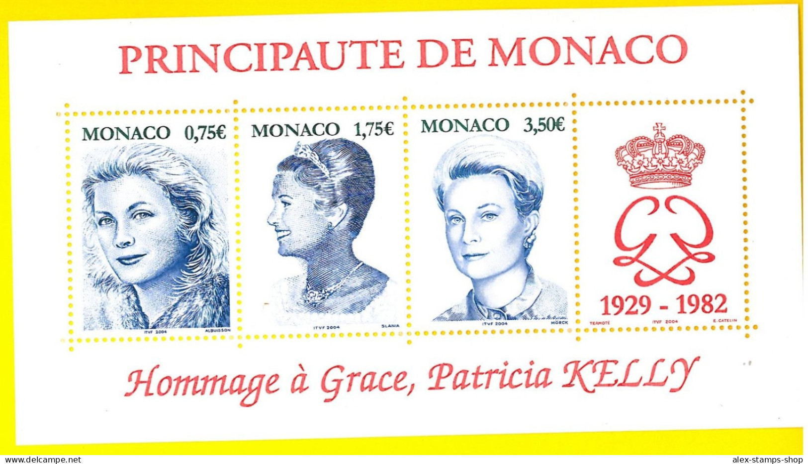 MONACO 2004 Omaggio Alla Principessa Grace Kelly New Sheet - Foglietto Nuovo - Ongebruikt