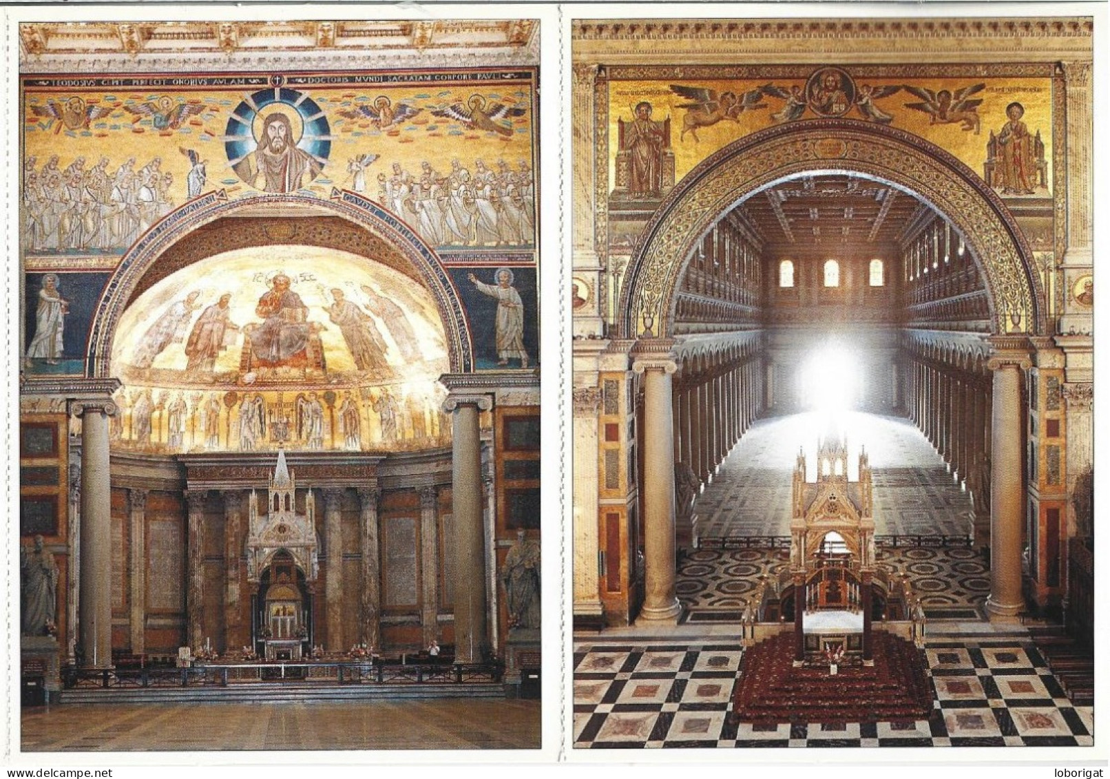 LIBRO FLEXO CON 18 VISTAS DE LA BASILICA DI SAN PAOLO / THE BASILICA OF ST. PAUL.-  ROMA.- ( ITALIA )