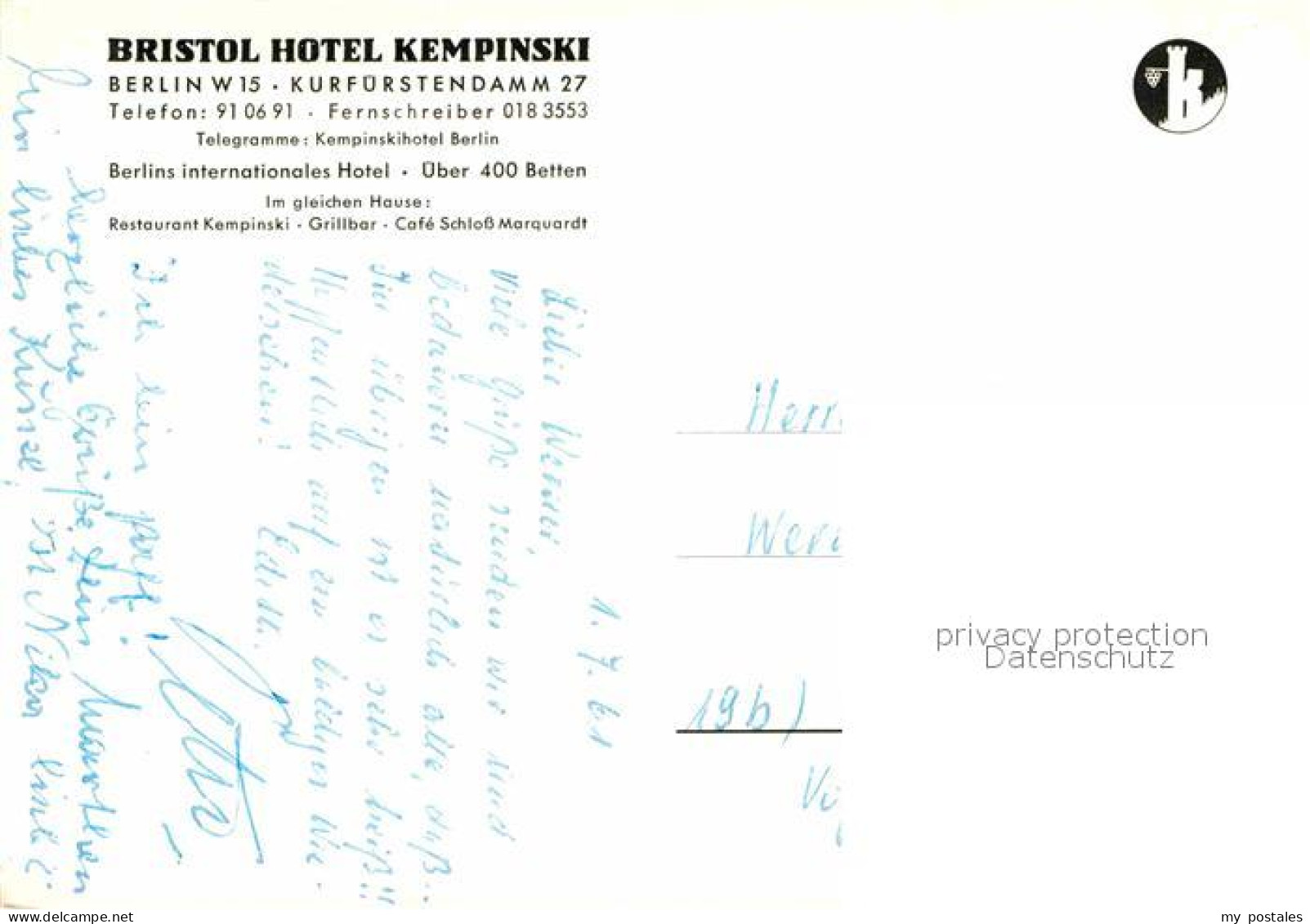 72825864 Berlin Bristol Hotel Kempinski Kurfuerstendamm Berlin - Autres & Non Classés