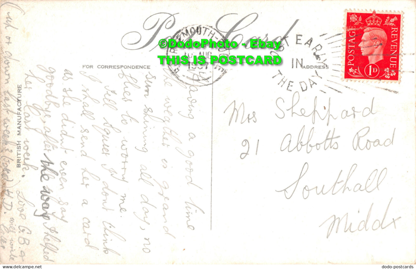 R344512 Boscombe. The Gardens. Postcard. 1937 - Monde