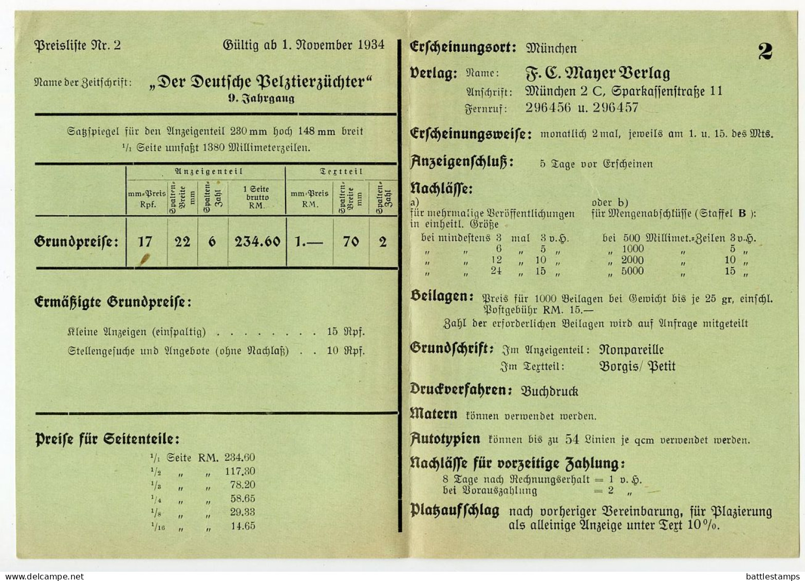 Germany 1935 Cover & Letter; München - Der Deutscher Pelztierzüchter To Schiplage; 3pf. Hindenburg - Briefe U. Dokumente