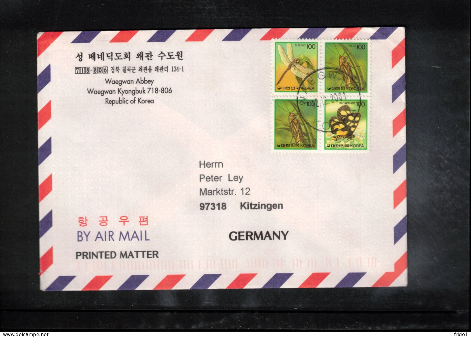 South Korea 2001 Insects Interesting Airmail Letter - Corée Du Sud