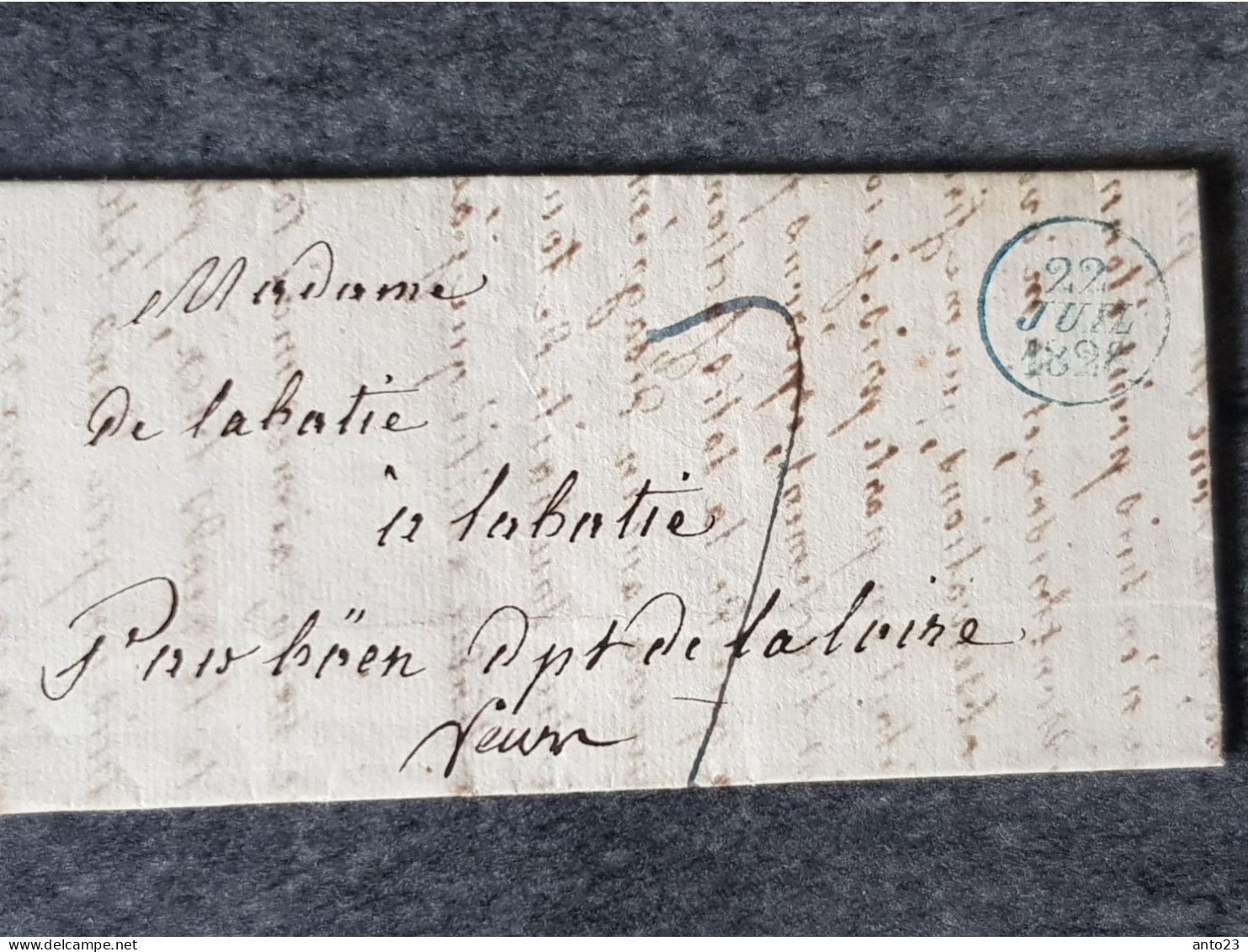1828 Marque Postale Pour Labatie Cachet Bleu De Paris - 1801-1848: Voorlopers XIX