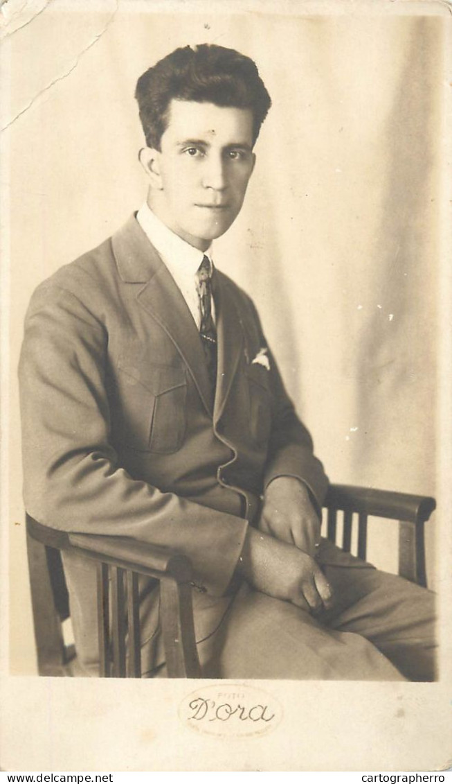 Souvenir Photo Postcard Elegant Man 1929 - Photographs