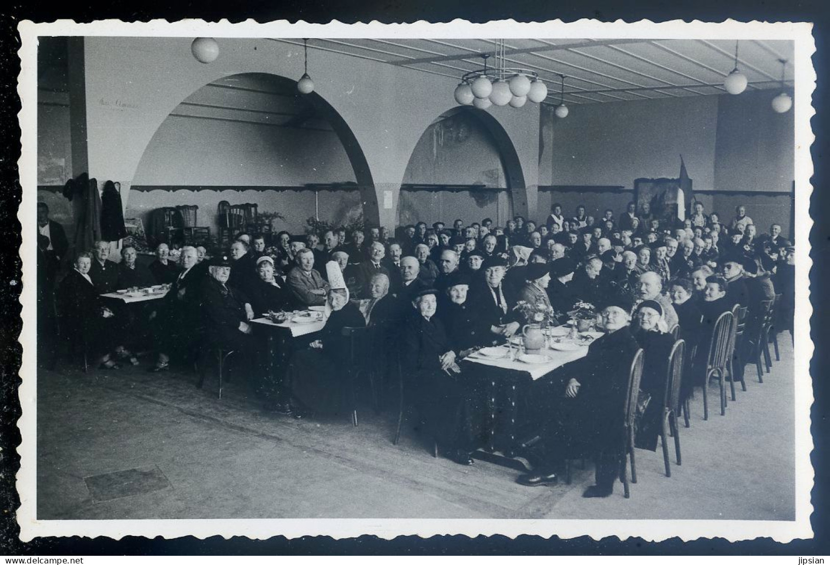 Cpsm Carte Photo Bretagne Bretons De Paris -- Banquet Des Vieux Au Lido En 1958    STEP199 - Bretagne