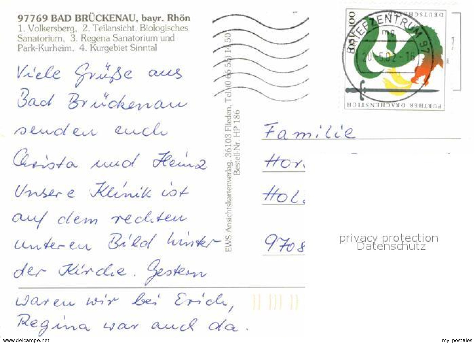 72825346 Bad Brueckenau Volkersberg Biologisches Sanatorium Regena Sanatorium Ku - Sonstige & Ohne Zuordnung