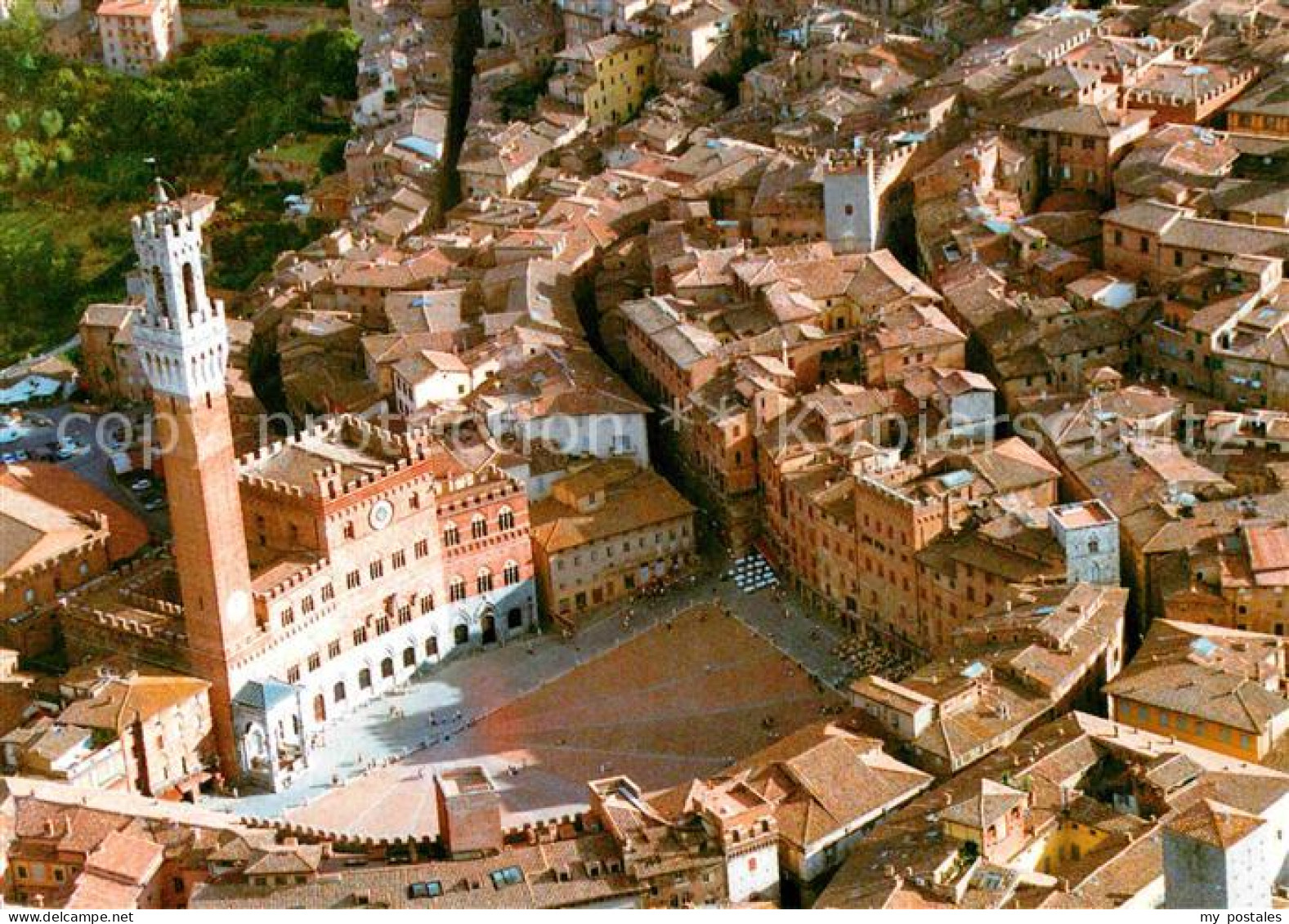 72825345 Siena Fliegeraufnahme Piazza Del Campo Siena - Altri & Non Classificati