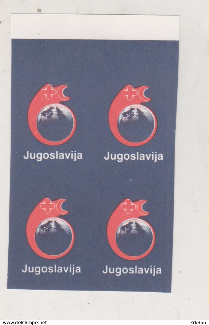 YUGOSLAVIA, 1989  Red Cross Charity Stamp  Imperforated Proof Bloc Of 4 MNH - Ongebruikt