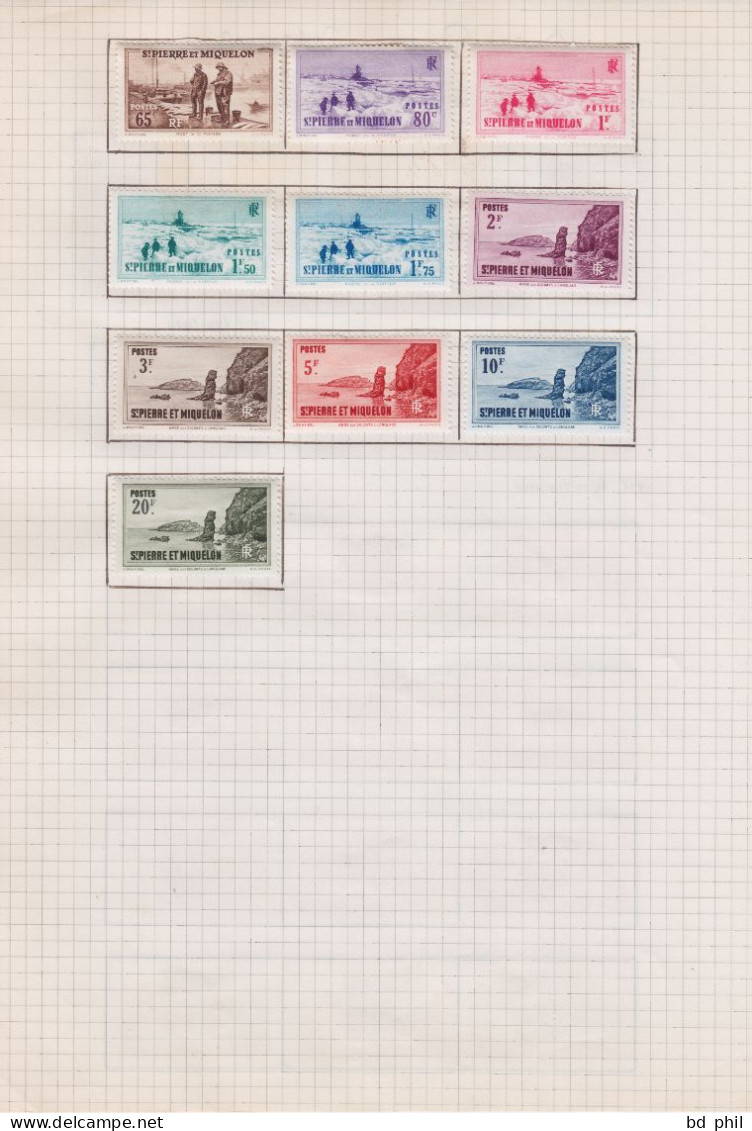 Lot 58 Timbres Saint Pierre Et Miquelon 1909 1922 1933 1937 1938 1939 Neuf Et Oblitéré Avec Charnière - Other & Unclassified