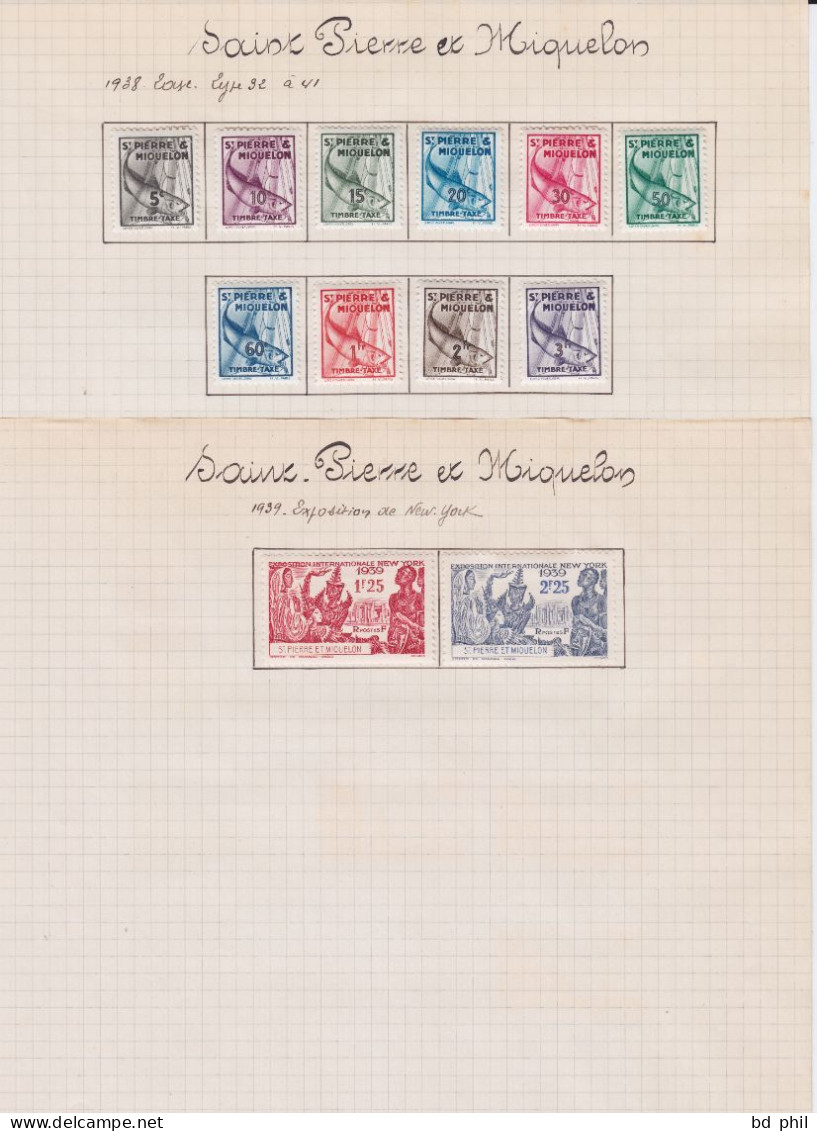 Lot 58 Timbres Saint Pierre Et Miquelon 1909 1922 1933 1937 1938 1939 Neuf Et Oblitéré Avec Charnière - Other & Unclassified