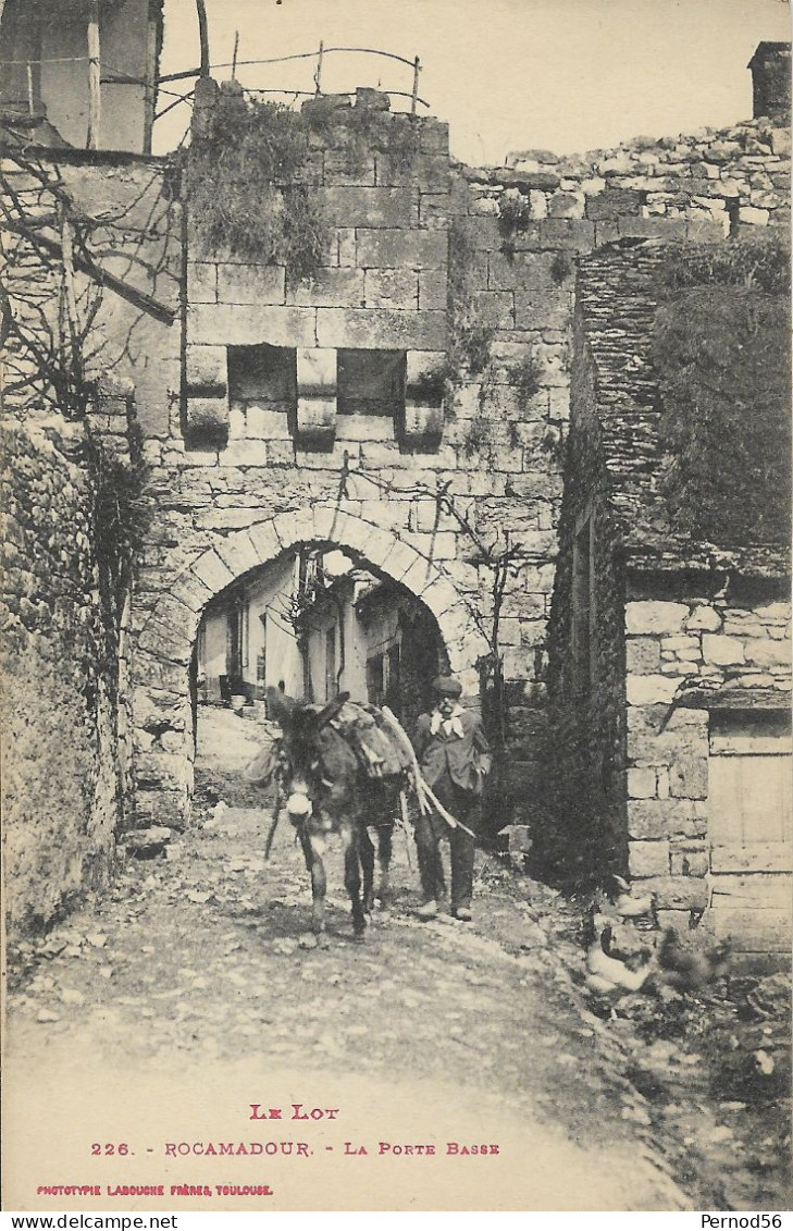 CP  46 LOT Rocamadour Mulet Attelé - Rocamadour