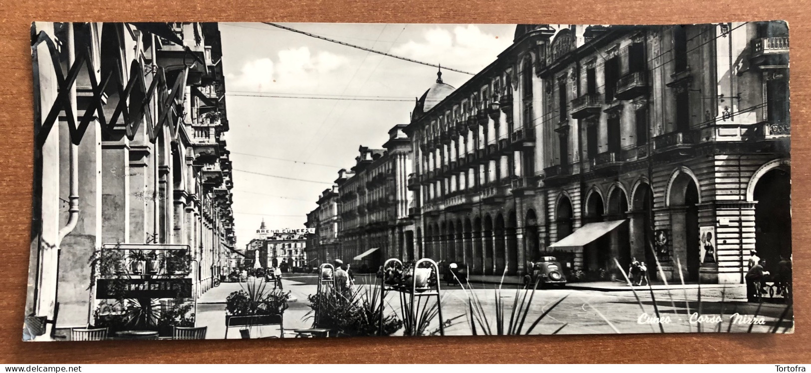 CUNEO CORSO NIZZA 1956 CARTOLINA FORMATO EXTRA - Cuneo