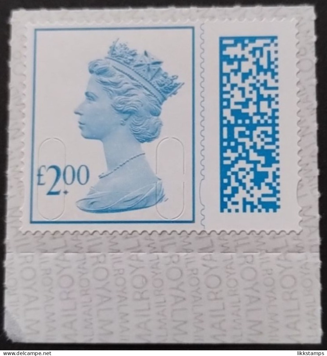 S.G. V4800 BOTTOM MARGINAL SINGLE £2.00p BARCODED MACHIN UNFOLDED & NHM #02145 - Machins