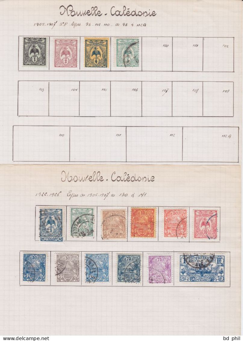 Lot 44 Timbres Nouvelle Calédonie 1905 1922 1928 1937 1938 1939 Neuf Et Oblitéré Avec Charnière - Sonstige & Ohne Zuordnung