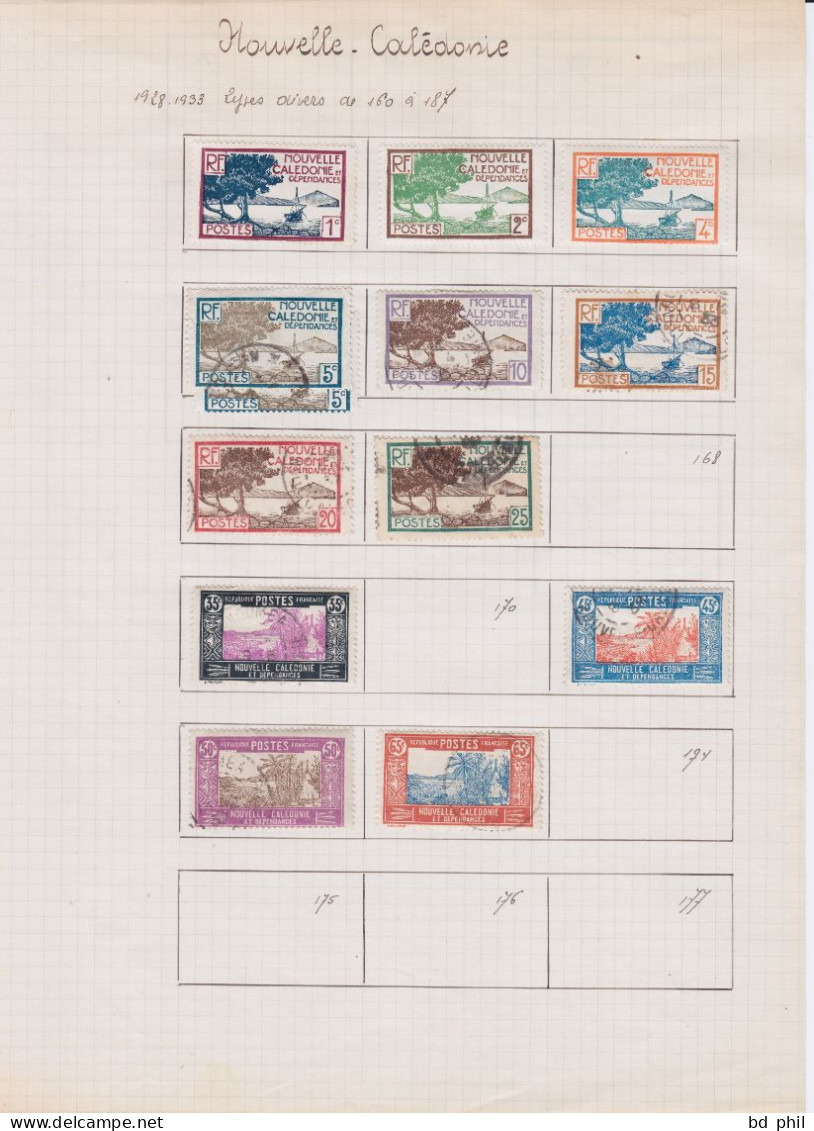 Lot 44 Timbres Nouvelle Calédonie 1905 1922 1928 1937 1938 1939 Neuf Et Oblitéré Avec Charnière - Other & Unclassified