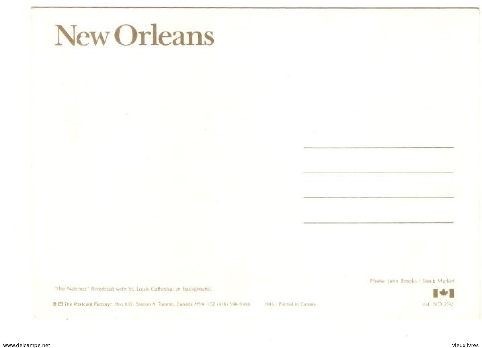 New Orleans The Natchez With St. Louis Cathedral In Background 1986 Postcard USA La Nouvelle Orléans Bateau - New Orleans