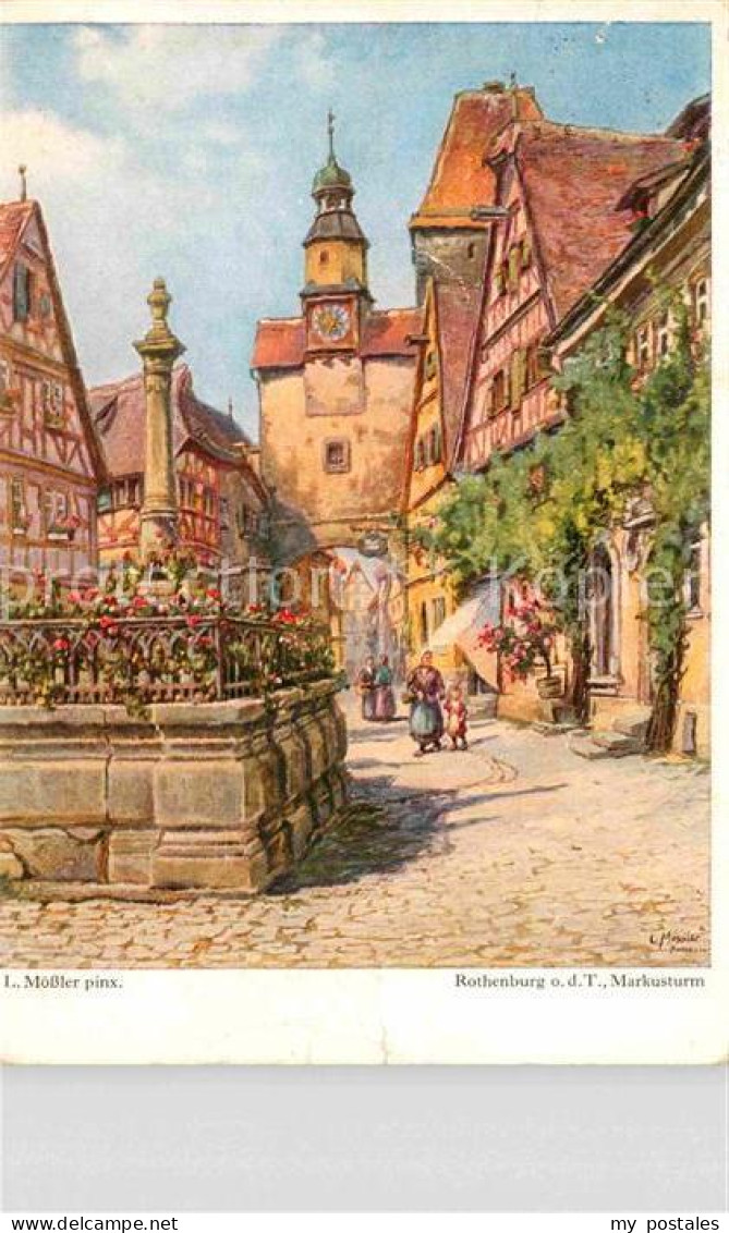 72824081 Rothenburg Tauber Markusturm Kuenstlerkarte Rothenburg Tauber - Rothenburg O. D. Tauber