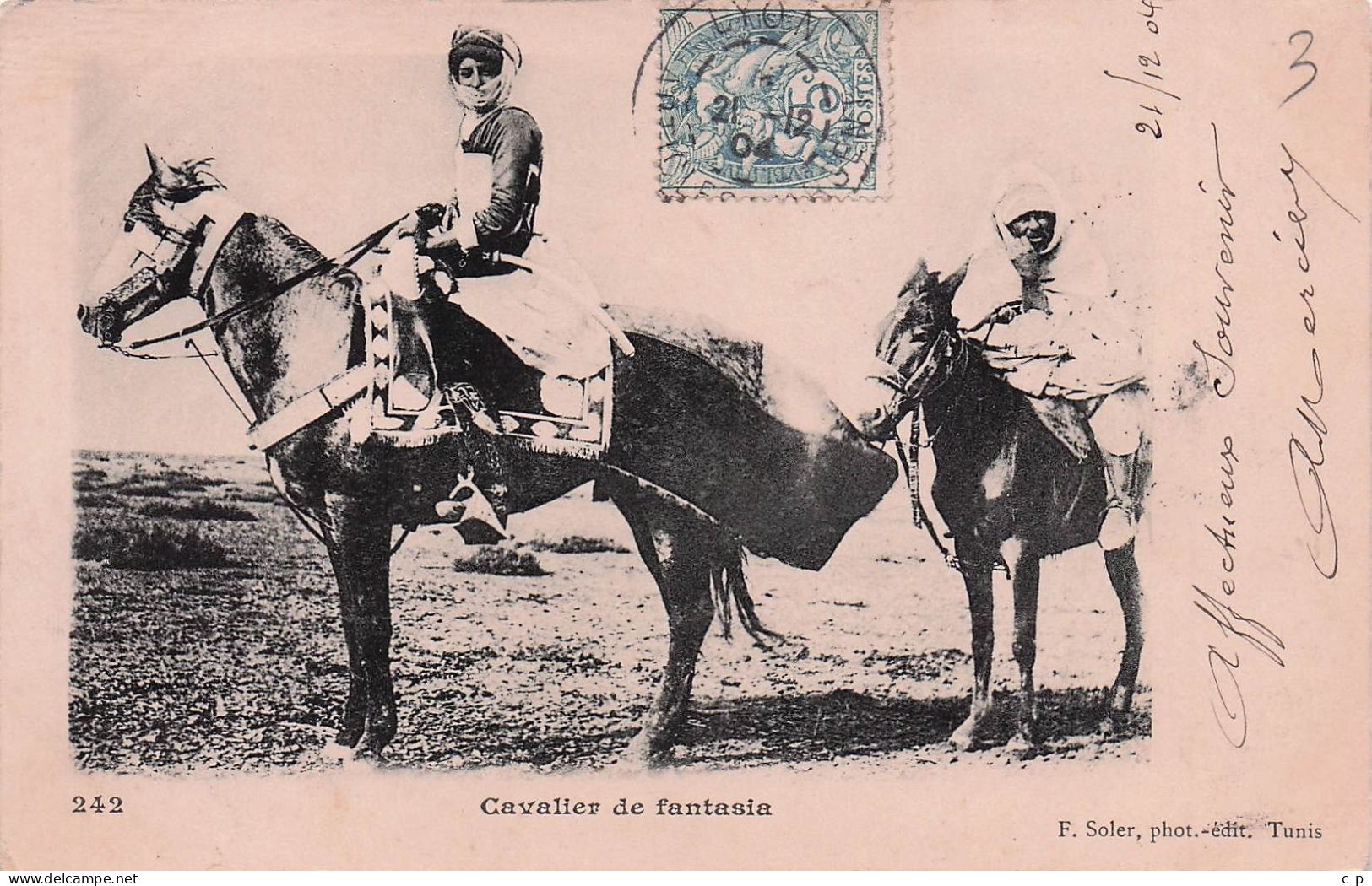 Tunisie - Fantasia - Cavalier    - CPA°J - Tunisie